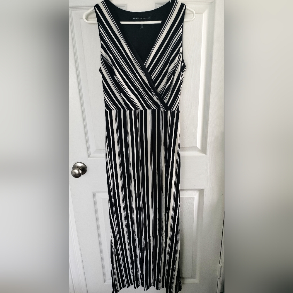 Size 8 White House Black Market Striped Maxi Dress